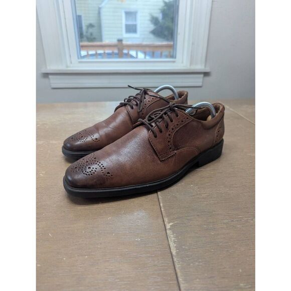 Clarks Collection Clarkslite Tie Slip On Dress Shoes men's size 9.5M‎ tan combi - Picture 1 of 9